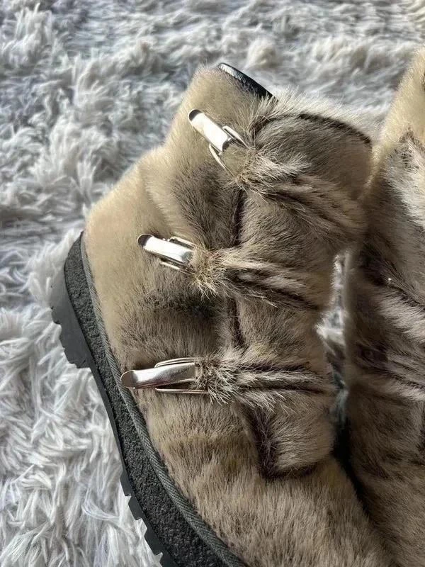 Vintage Womens faux fur Hiker Boots Size 37 – photo 3